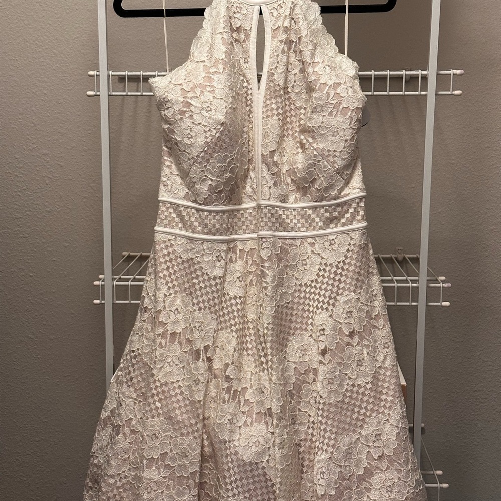 David’s Bridal Formal Midi Dress (Color MIVYNUDE)